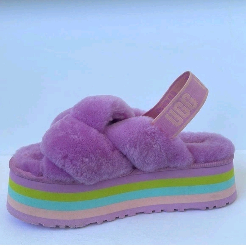 UGG Disco Knot Genuine Shearling Slide,  Wildflower US SZ 10 - Picture 2 of 9